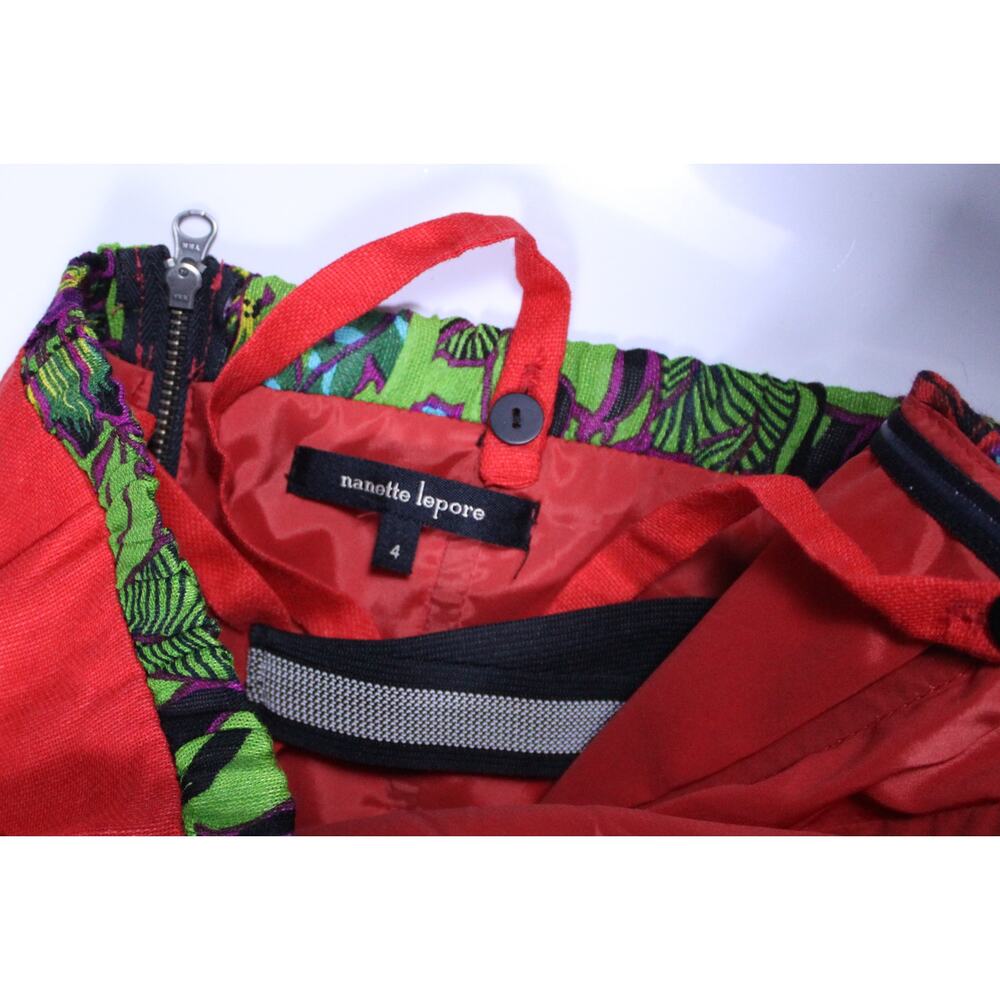 Nanette Lepore Tropical heat dress size 4 lined tube spaghetti strap red floral - Picture 3 of 6